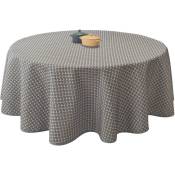 Nappe Anti-taches Paon anthracite - Ovale 150 x 240 cm