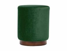 Nordlys - pouf de salon base en bois marron velours vert