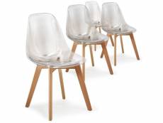 Paris prix - lot de 4 chaises design "vik" 80cm transparent