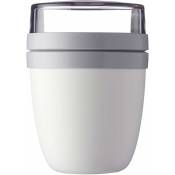 Pot à déjeuner Ellipse – Blanc – bol à muesli pratique 500 ml, pot à yaourt, boîte à déjeuner – convient au congélateur, au micro-ondes et au