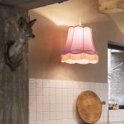Qazqa - Granny - Suspension - 1 lumière - ø 450 mm - Rose - Rétro - éclairage intérieur - Salon i Chambre i Cuisine i Salle à manger - Rose