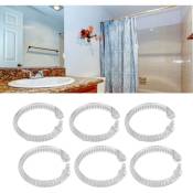 Qiyao - Anneaux de rideau transparents en forme de o, 24 pièces, tringle de douche, crochets de rideau de salle de bain