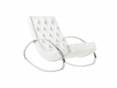 Rocking chair design blanc et acier chromé chesty