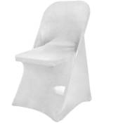 Sans Marque - Set housse couverture - chaise x4 - blanc