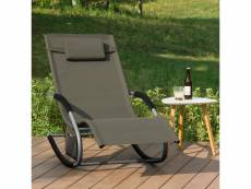 Sobuy ogs28-brx2 lot de 2 bain de soleil chaise longue fauteuil à bascule avec appui-tête et pochette latérale et repose-pieds
