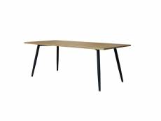 Table 160 x 90 collection silva pieds métal et plateau effet bois. Table design.