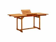 Table à dîner de jardin (120-170)x80x75 cm bois d'acacia massif
