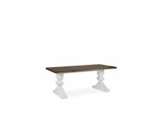 Table à manger bois blanc 200x100x78cm - décoration