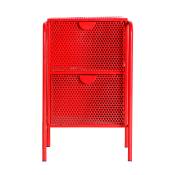 Table Chevêt en Fer Rouge 41x37x66 cm
