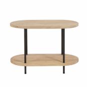 Table d'appoint ovale 2 plateaux en bois et métal