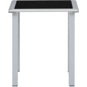 Table de jardin Table d'appoint, Table de Balcon, Noir et argenté 41x41x45 cm Acier et verre OIB4773E