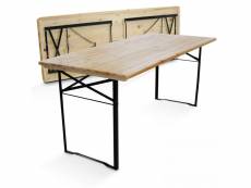 Table en bois 180 cm pieds pliants