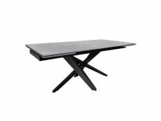 Table extensible 180 à 260 cm céramique gris béton pieds métal - opus