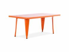 Table rectangulaire pour enfants - design industriel - 120cm - stylix orange