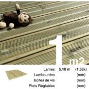 Terrasseenbois.fr - Planches de terrasse Pin autoclave Vert pour 1 m² • Longueur 5,1 m