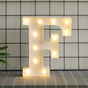 Ugreat - Lettres de l'alphabet à led avec lumière blanche chaude pour décoration d'intérieur, fête, bar, mariage ou festival(F),AAFGVC