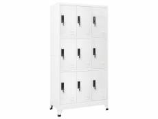 Vidaxl armoire à casiers blanc 90x45x180 cm acier