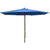 Vidaxl - Parasol d'extérieur avec mât en bois 350 cm Bleu