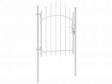 Vidaxl portail de jardin acier 1 x 1,75 m blanc 143064
