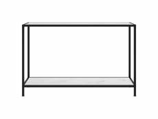 Vidaxl table console blanc 120x35x75 cm verre trempé