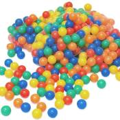 1000 Boules de couleur ø 6 cm de diamètre petites Balles colorées en plastique jeu jouet pour enfants mélange multicolore jaune rouge bleu vert