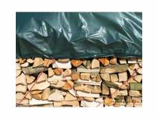 Bâche pour tas de bois en polyéthylène 90gr/m² vert 2x8m