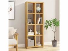 Bibliothèque étagère de rangement - pour bureau salon chambre cuisine 70x30x180 cm bois de teck solide meuble pro frco41815