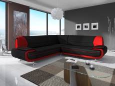 Canapé d'angle design noir et rouge marita xl-