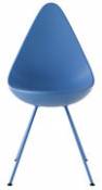Chaise Drop / Coque plastique - Réédition 1958 - Fritz Hansen bleu en plastique