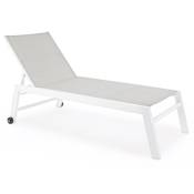 Chaise longue haute aluminium et textilène Blanc