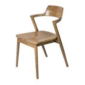 Chaise naturel en bois de teck avec accoudoirs 77x53x49