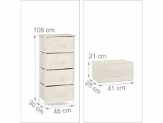 Commode meuble de rangement étagère avec tiroirs tissu beige helloshop26 13_0002582_3