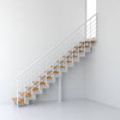 Escalier droit métal et bois Magia 90Xtra l.70 cm 14 marches blanc/clair