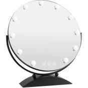 Haloyo - Miroir de Maquillage Hollywood , rotondo 50 cm- avec 11 Ampoules, led Réglables Dimmables, Tactile, 3 Modes d'Éclairage, Miroir Lumineux