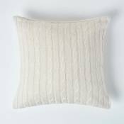 Homescapes - Housse de coussin tricot Beige, 45 x 45 cm - Beige