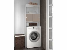 Interia armoire pour machine à laver mya blanc - taupe
