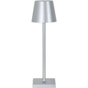 Jamais utilise] Lampe de Table Argent Aluminium Moderne Minimaliste Lampe de Bureau Tactile Interrupteur IP54 Desk Lamp usb Rechargeable 3000K [very