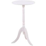 [JAMAIS UTILISÉ] Table d'appoint / table basse / guéridon / bout de canapé, H=53cm, bois blanc - white