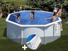 Kit piscine acier blanc gré bora bora ronde 3,20 x 1,22 m + tapis de sol