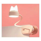 Lampe a pince flexible avec Veilleuse catlight Original/Avec batterie rechargeable par USB/Liseuse led & Lampe de lecture pour bureau, lit, chevet