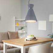 Lampe de table lampe de chevet lampe de lecture lampe de bureau colonne d'étude blanc avec abat-jour en tissu marron, textile métallique, 1x E27, DxH