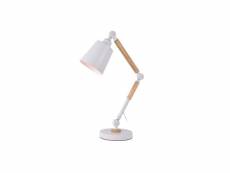 Lampe flexo architecte edm vintage en bois e27 blanc