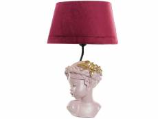 Lampe rose fillette en résine 47.5 cm
