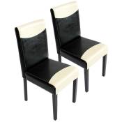 Lot de 2 chaises de séjour Littau simili-cuir, noir/crème,