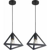 Lot de 2 lampes suspendues rétro salle à manger plafond suspension lumière cage spots design