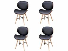 Lot de 4 chaises de salle à manger cuisine design rétro synthétique et bois courbé cds021982