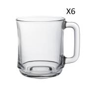 Lot de 6 - Mug 31 cl en verre trempé extra résistant