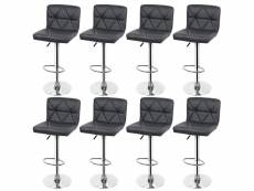 Lot de 8 chaises de bar , tabourets de bar hombuy motif triangulaire gris