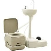 Maisonchic - Toilette de camping Toilette Portable wc Chimique 10+10L et support à lave-mains 20L 24317