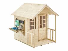 Maisonnette enfant en bois avec cuisine extérieure